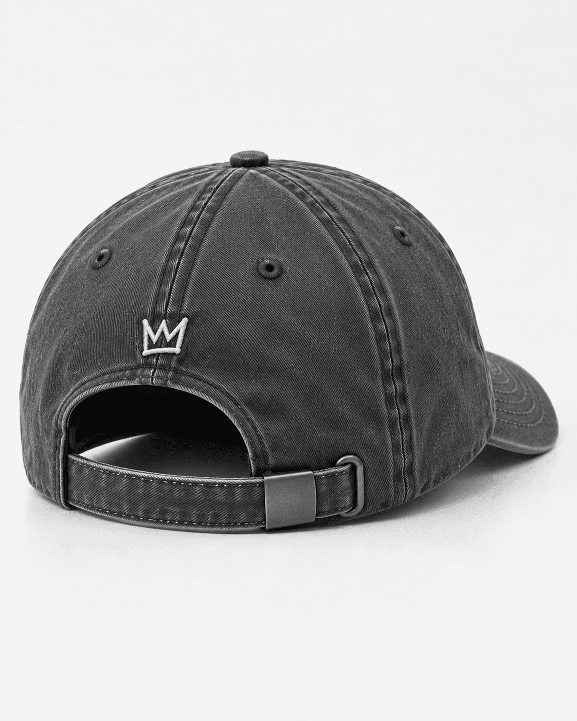 BOBO Crown Six Panel Cap in Washed Grey, back view